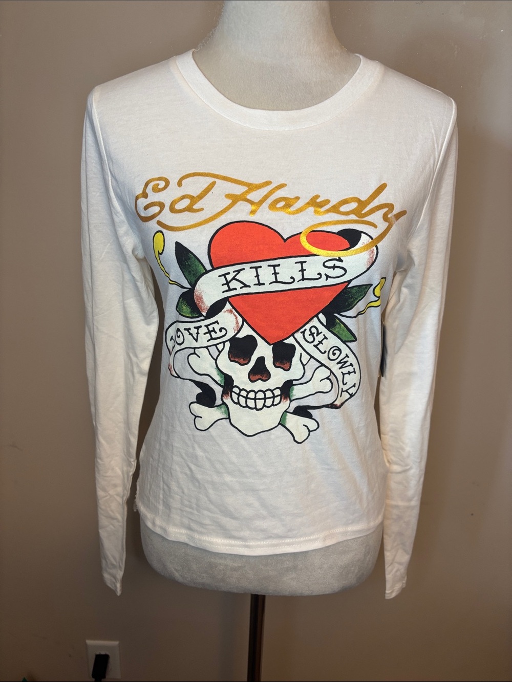 Ed Hardy "Love Kills Slowly" graphic long sleeve tee